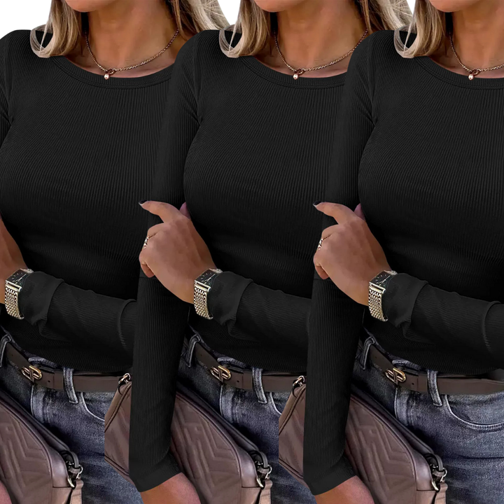 KARIN™ - Basic Comfortable Ribbed Crewneck Shirt