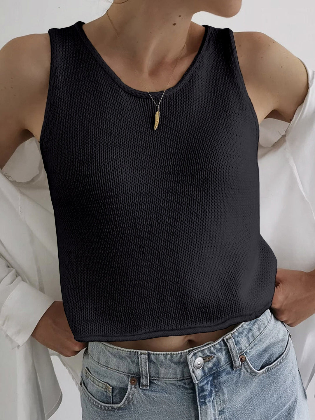 KAREEM™ - Casual Round Neck Vest Pullover Top